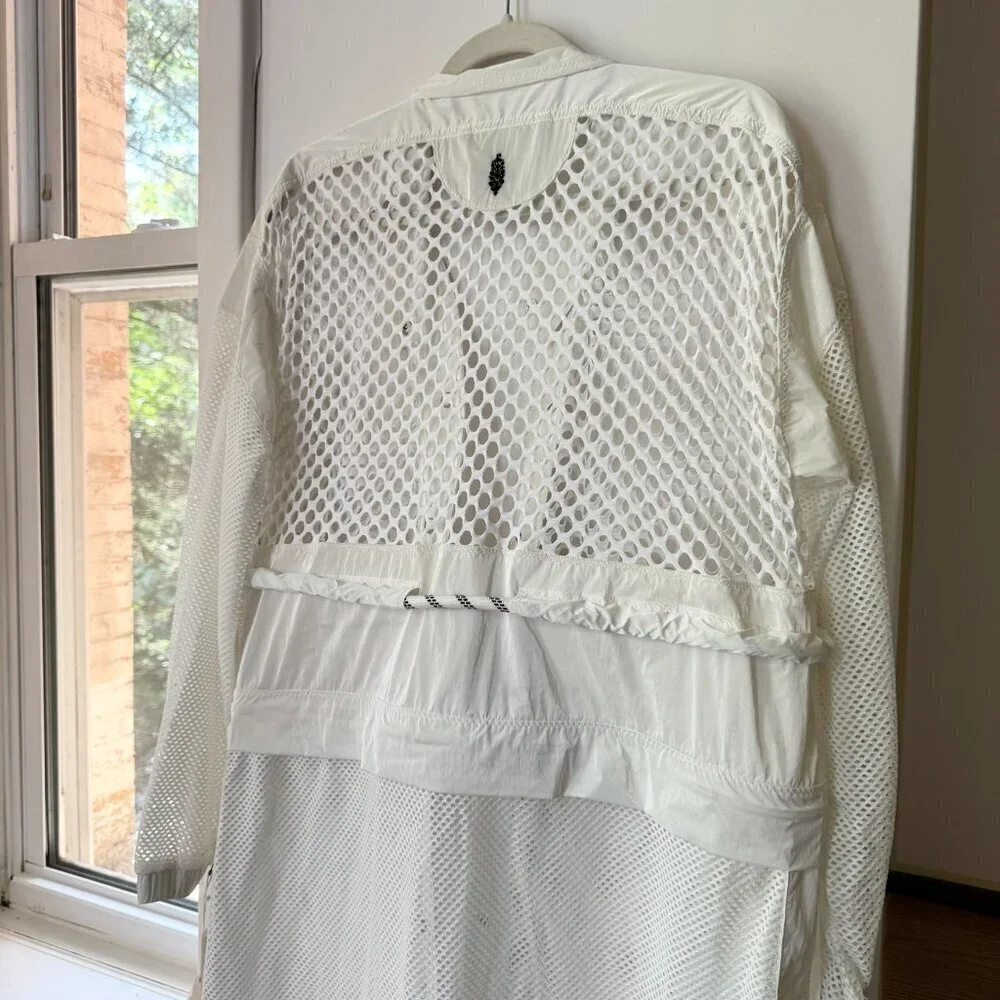 NWT Free People Movement Mesh Convertible Trench Jacket White Small
